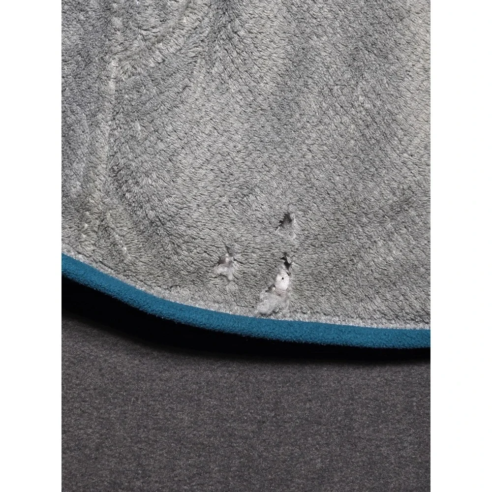 Patagonia‎ Fuzzy Fleece Pullover Jacket Gray Teal Size L Snap Neck